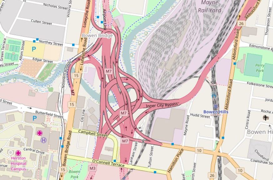 Brisbane Junction - Source: openstreetmap.org